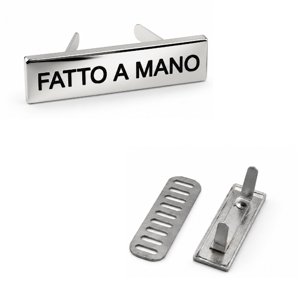ETICHETTA FATTO A MANO ARGENTO